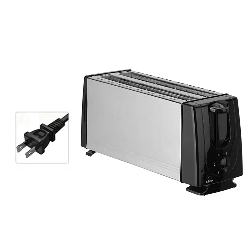 Bread Toaster 4 Slices European Standard Plug Compact Breakfast Maker Machine for Baking Cooking Bagels Snacks Specialty Breads
