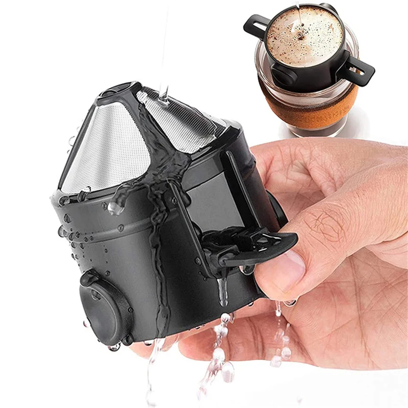 Coffee Maker Portable Pour Over Coffee Maker Set With Stainless Steel Coffee Mug Collapsible Pour Over Coffee Filter For Travel