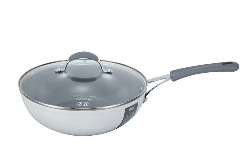 Wok 28 cm con coperchio