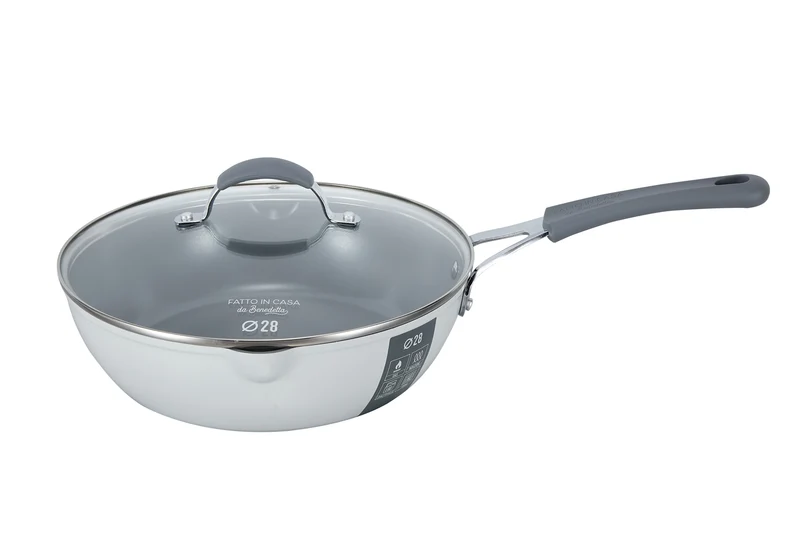 Padella alta 28 cm con coperchio
