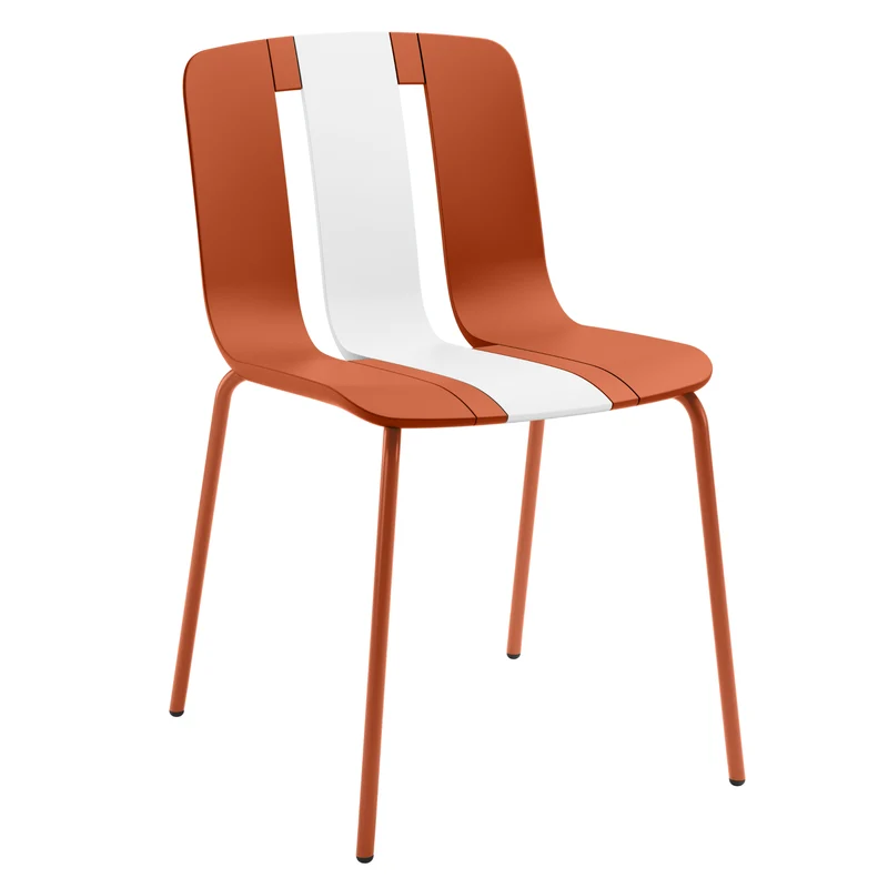 Set 4 Sedie moderne da giardino in polipropilene, fiberglass e metallo - Sunny