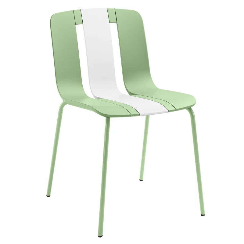 Set 4 Sedie moderne da giardino in polipropilene, fiberglass e metallo - Sunny