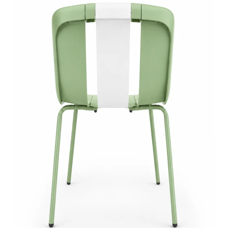 Set 4 Sedie moderne da giardino in polipropilene, fiberglass e metallo - Sunny