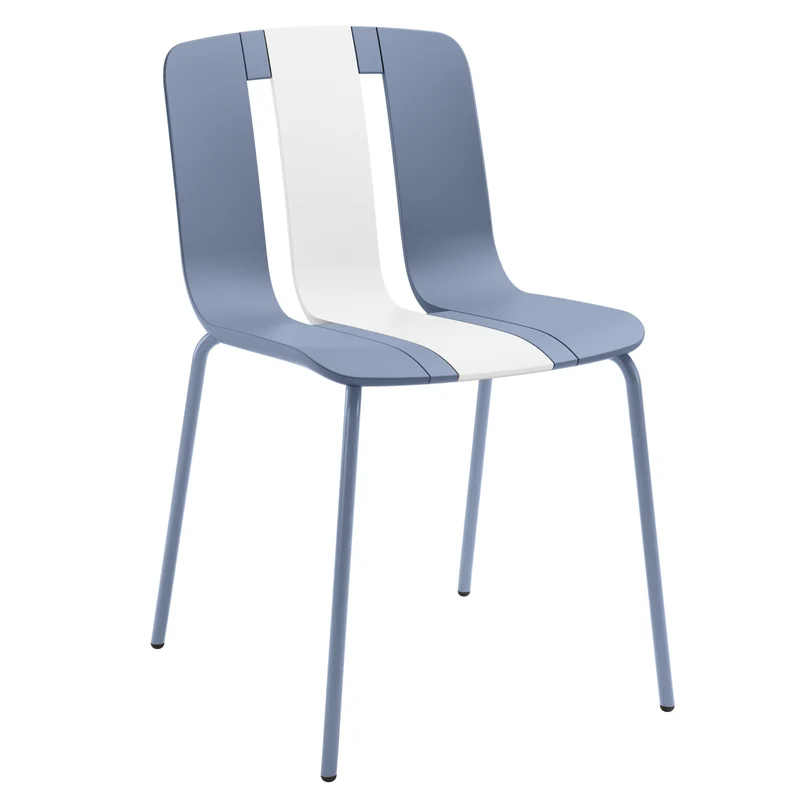 Set 4 Sedie moderne da giardino in polipropilene, fiberglass e metallo - Sunny