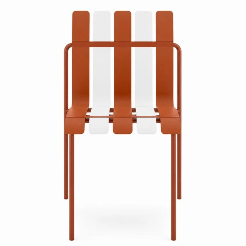 Set 4 Sedie a doghe da giardino mederne in polipropilene, fiberglass e metallo - Beach