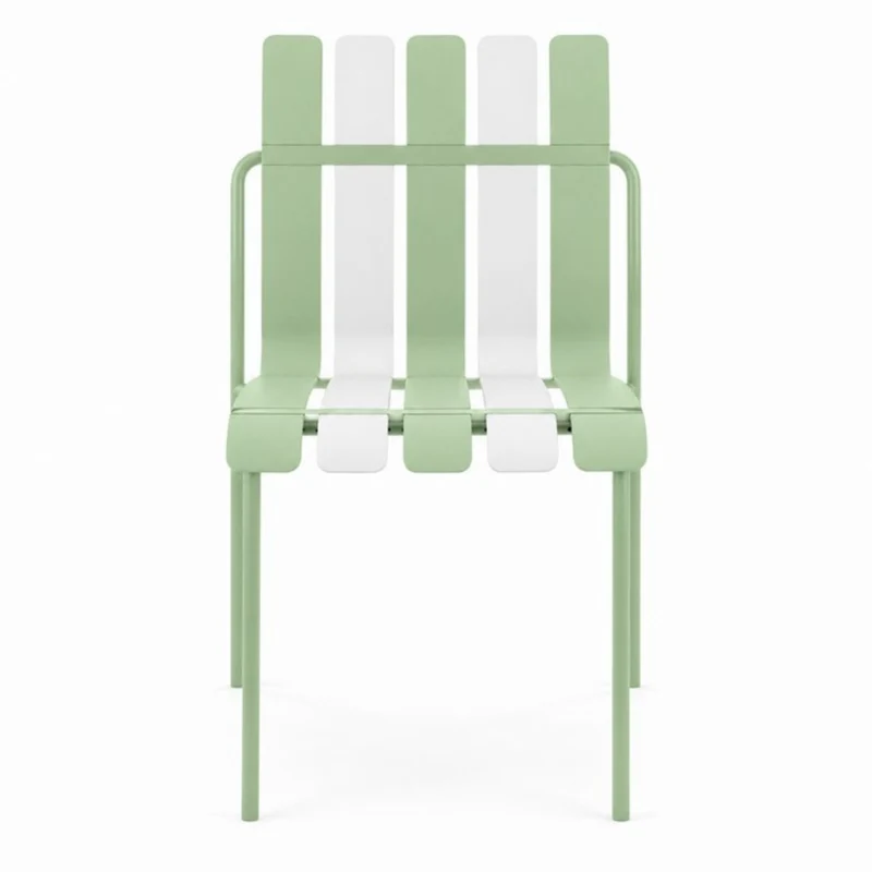 Set 4 Sedie a doghe da giardino mederne in polipropilene, fiberglass e metallo - Beach