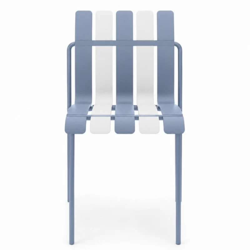 Set 4 Sedie a doghe da giardino mederne in polipropilene, fiberglass e metallo - Beach