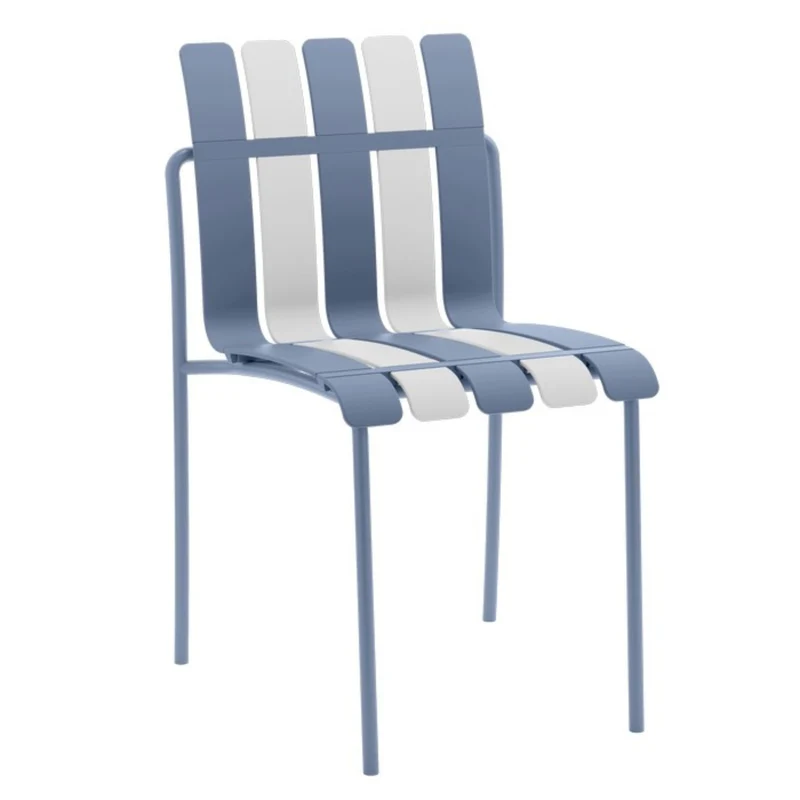 Set 4 Sedie a doghe da giardino mederne in polipropilene, fiberglass e metallo - Beach