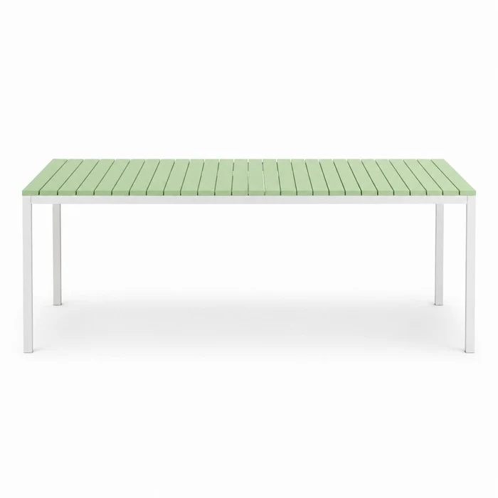 Tavolo da giardino in metallo con piano a doghe in fiberglass 160x80 cm - Summer