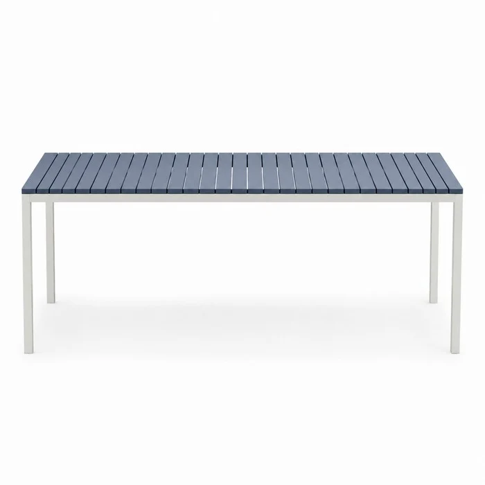 Tavolo da giardino in metallo con piano a doghe in fiberglass 160x80 cm - Summer