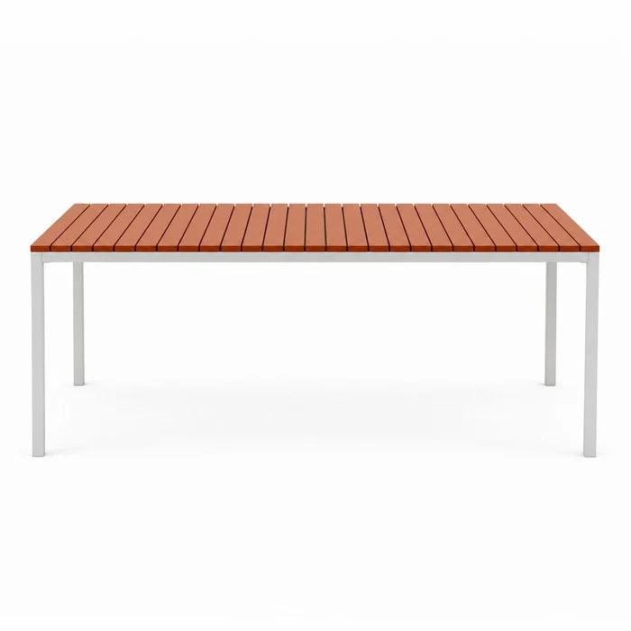 Tavolo da giardino in metallo con piano a doghe in fiberglass 160x80 cm - Summer