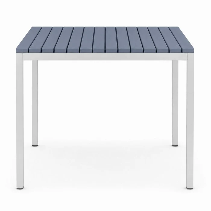 Tavolo da giardino in metallo con piano a doghe in fiberglass 80x80 cm - Summer
