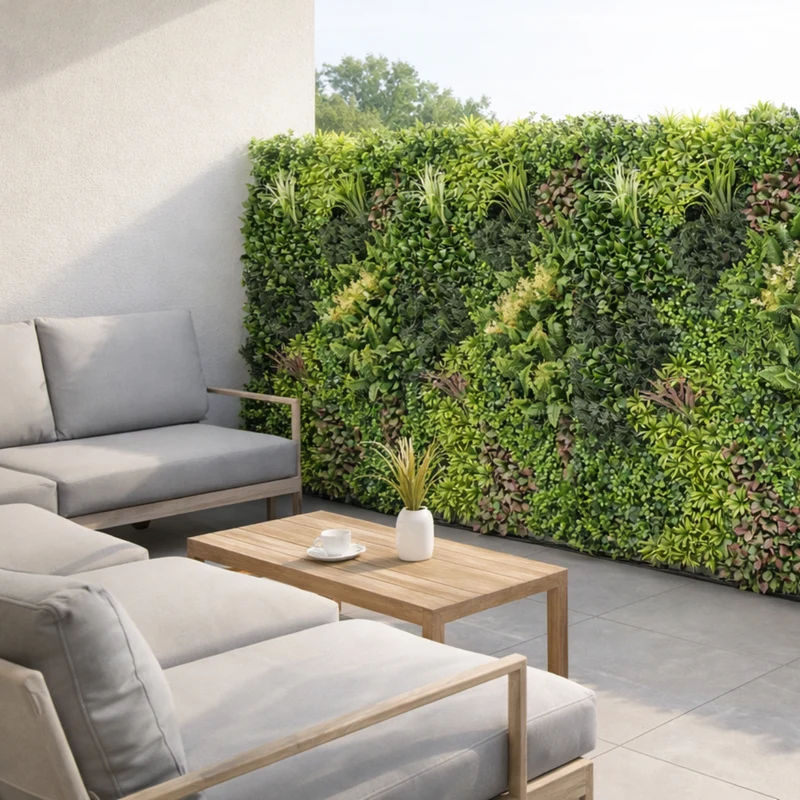 Parete con piante artificiali per giardino verticale 100x100 cm - Hera