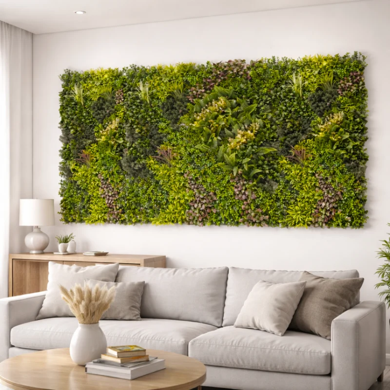 Parete con piante artificiali per giardino verticale 100x100 cm - Hera