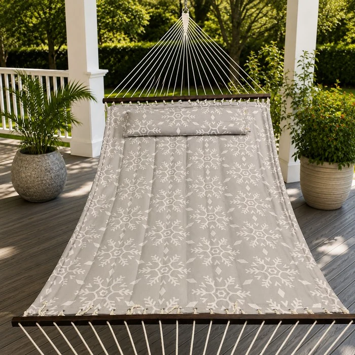 Amaca da giardino in poliestere imbottito con cuscino 200x140 cm
