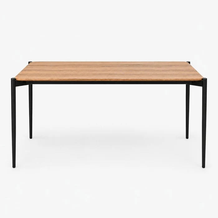 Set tavolo moderno con 4 sedie in metallo e MDF, sedute in tessuto - Emily