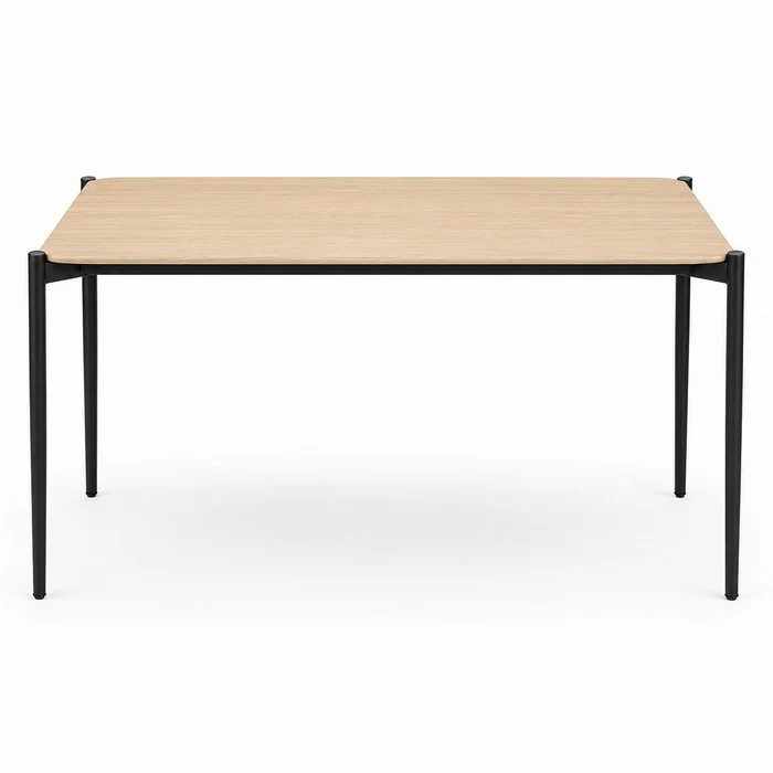 Set tavolo moderno con 4 sedie in metallo e MDF, sedute in tessuto - Emily