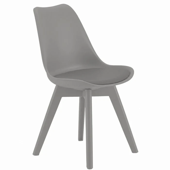 Sedia scandinava in polipropilene con seduta imbottita monocolore - Essel