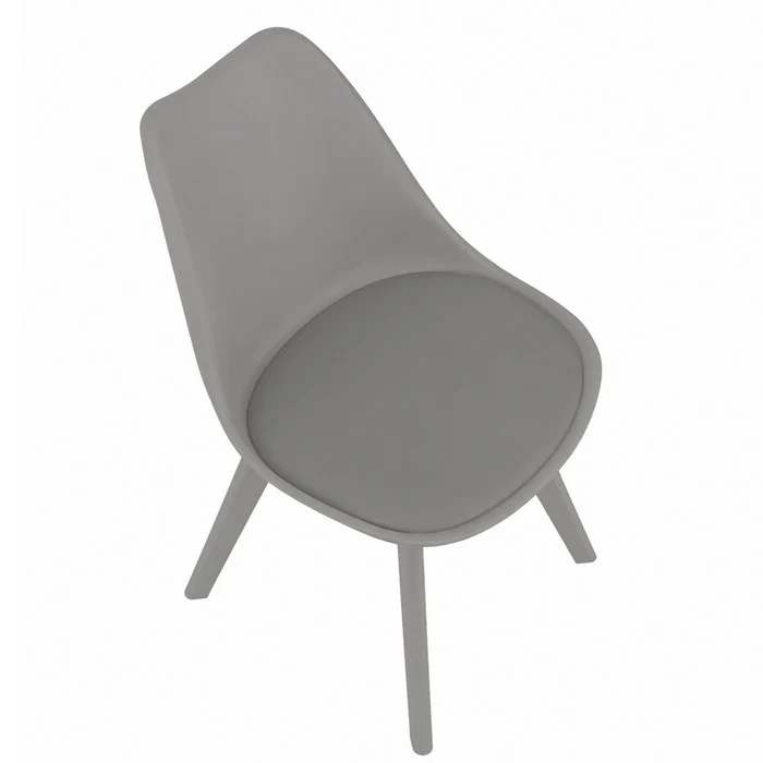 Sedia scandinava in polipropilene con seduta imbottita monocolore - Essel