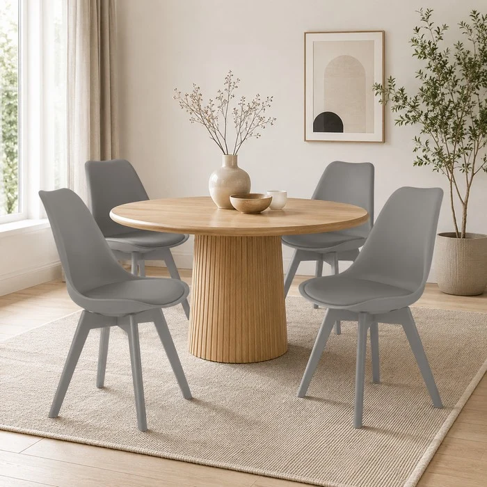 Sedia scandinava in polipropilene con seduta imbottita monocolore - Essel