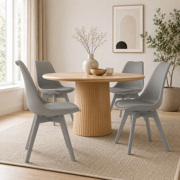 Sedia scandinava in polipropilene con seduta imbottita monocolore - Essel
