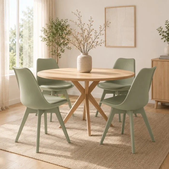 Sedia scandinava in polipropilene con seduta imbottita monocolore - Essel