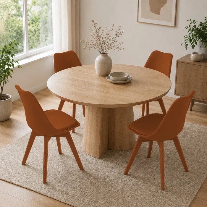 Sedia scandinava in polipropilene con seduta imbottita monocolore - Essel