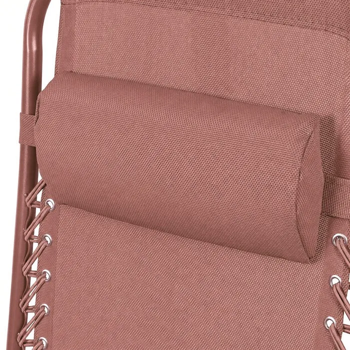 Poltrona reclinabile in metallo e textilene monocolore con cuscino - No Gravity