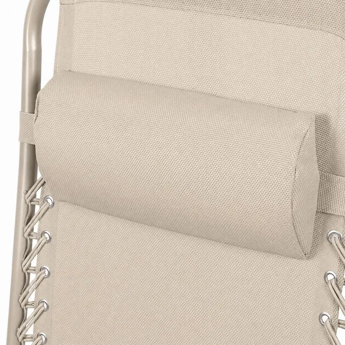 Poltrona reclinabile in metallo e textilene monocolore con cuscino - No Gravity