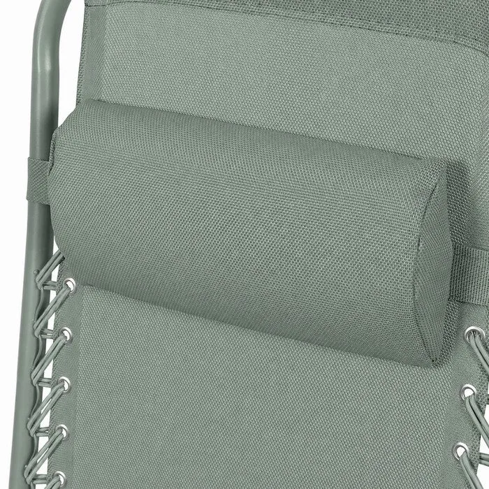 Poltrona reclinabile in metallo e textilene monocolore con cuscino - No Gravity
