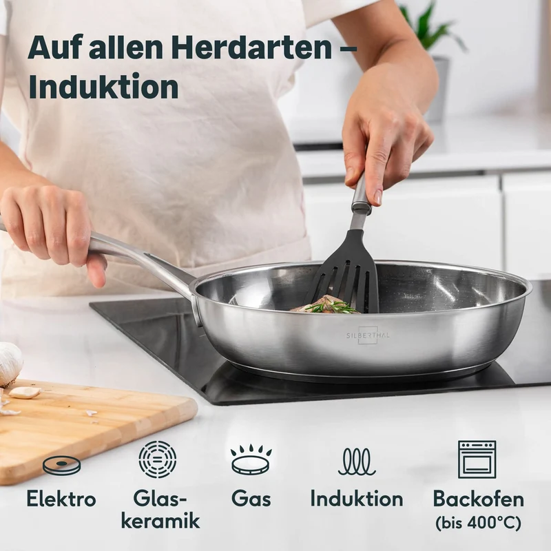 Pfannen & Topfset Unbeschichtet 12-teilig
