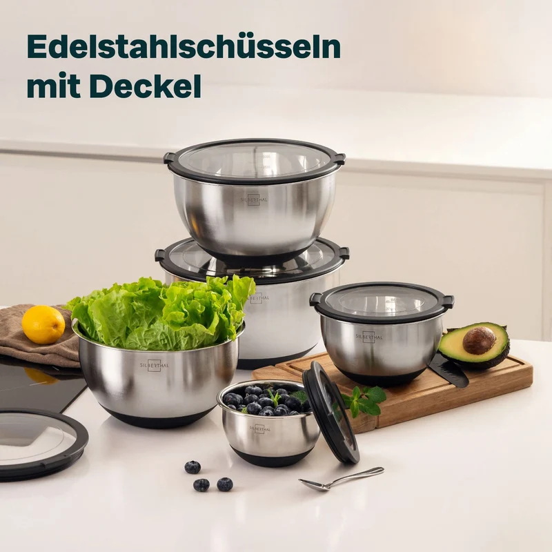 Edelstahlschüsseln 0,7 Liter - 3er-Set
