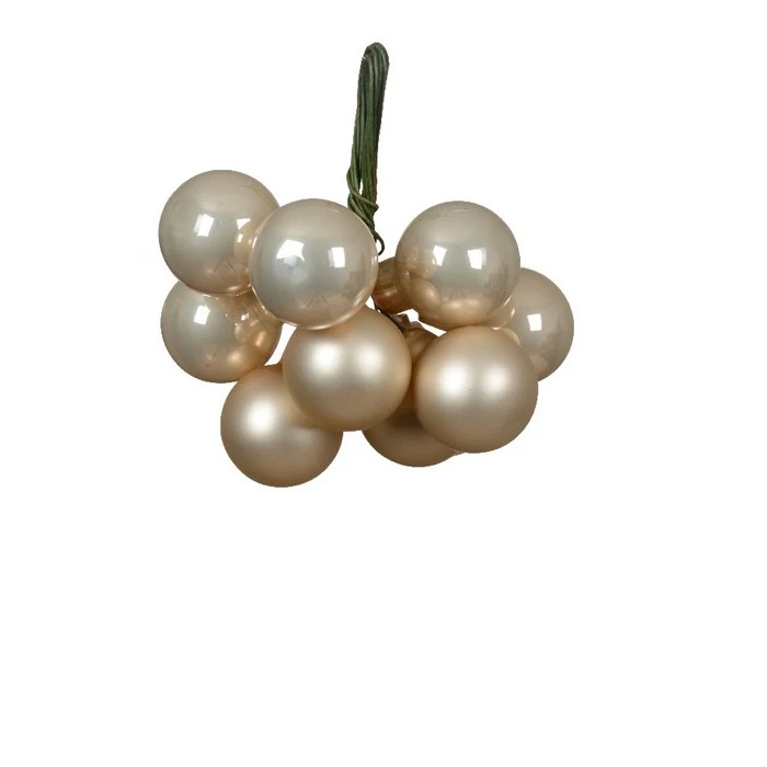 Grappolo di palline 2 cm lucide e opache per decorazione natalizia