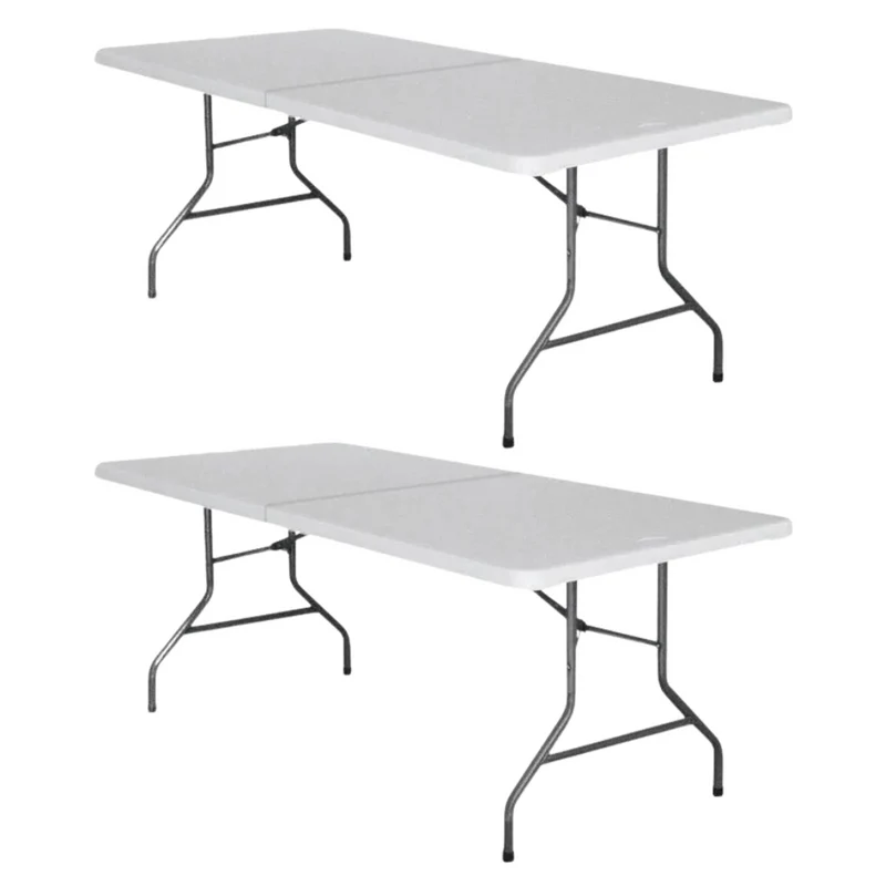 Set 2 tavoli pieghevoli per campeggio e catering 180x74 cm