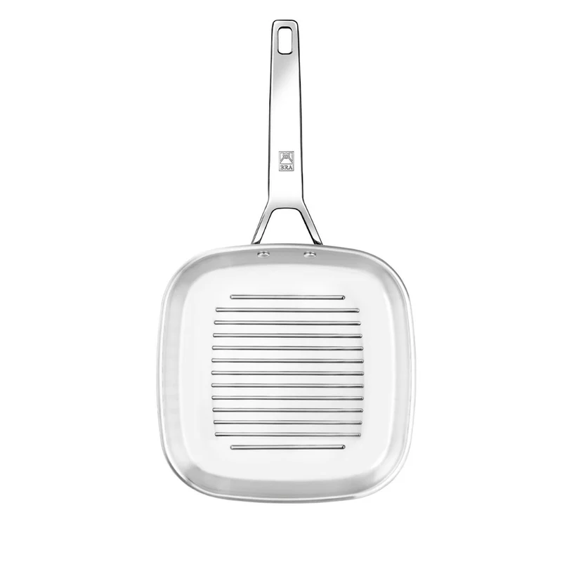 Grill con rayas de acero inoxidable sin antiadherente Signature