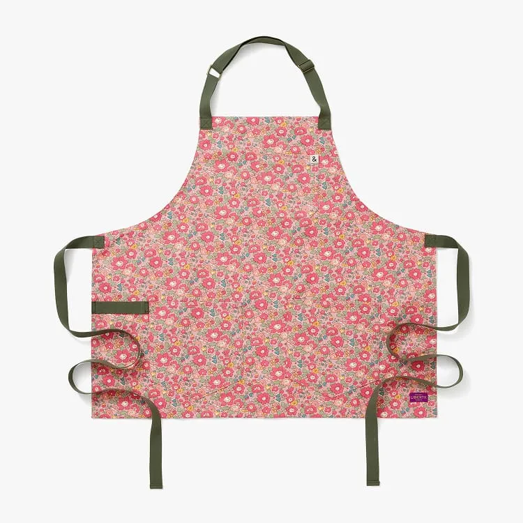 Made with Liberty Fabric Betsy Meadow Pink Cropped Essential Apron