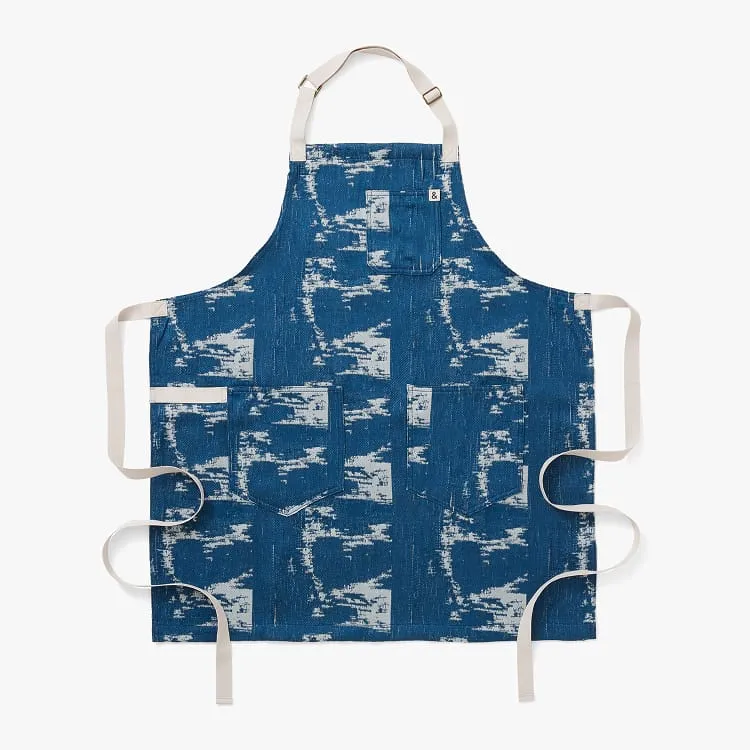 Damask Blue Small Batch Essential Apron