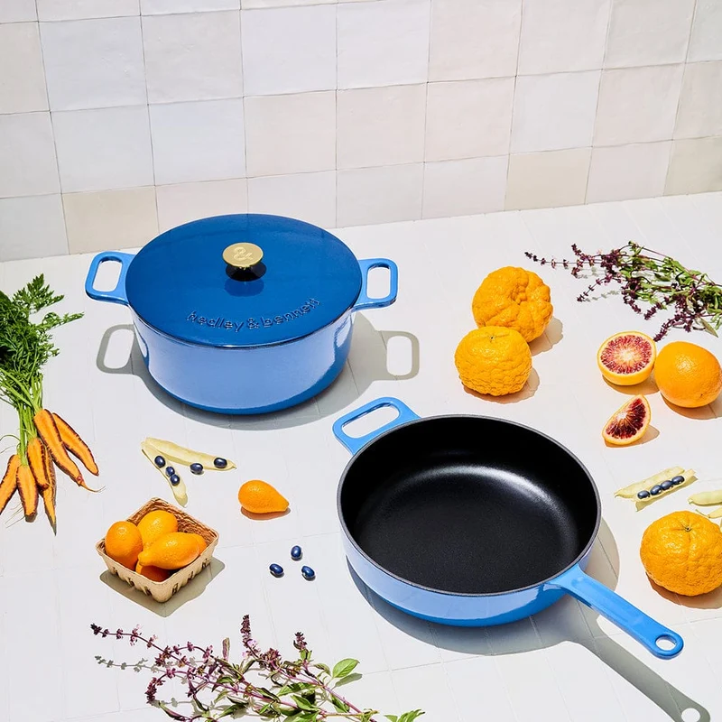 3-Piece Enameled Cast Iron Set - French Blue