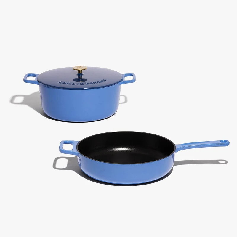 3-Piece Enameled Cast Iron Set - French Blue