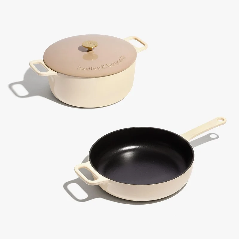 3-Piece Enameled Cast Iron Set - Enoki White
