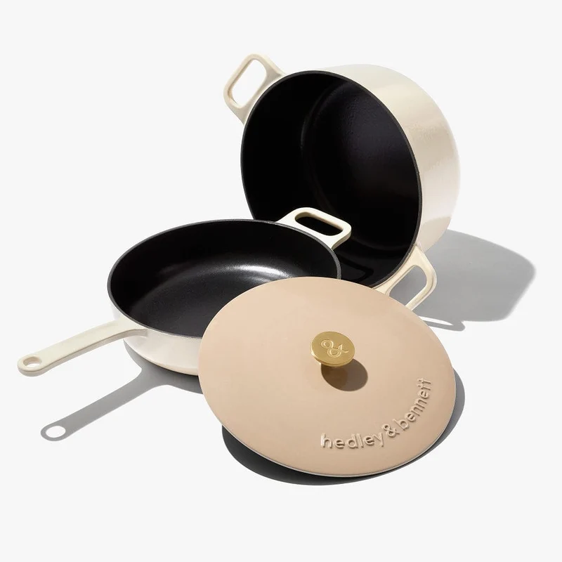 3-Piece Enameled Cast Iron Set - Enoki White