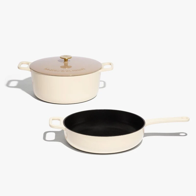 3-Piece Enameled Cast Iron Set - Enoki White