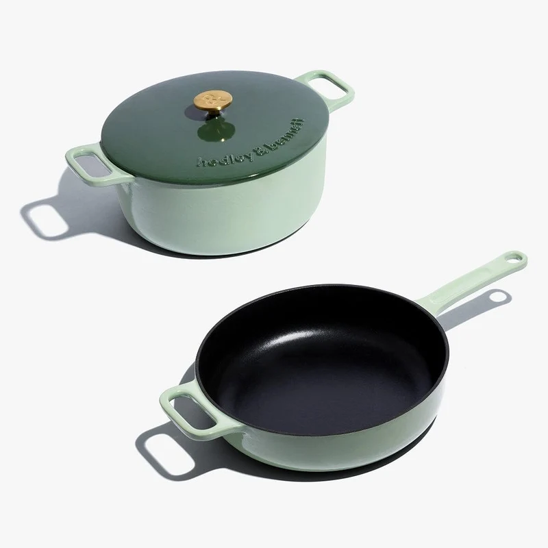 3-Piece Enameled Cast Iron Set - Shiso Green