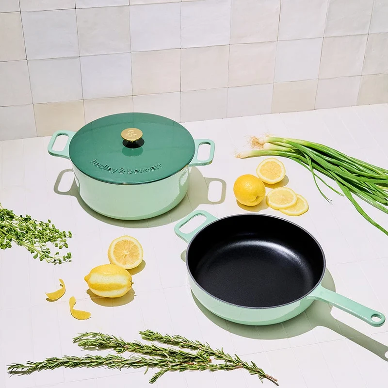 3-Piece Enameled Cast Iron Set - Shiso Green