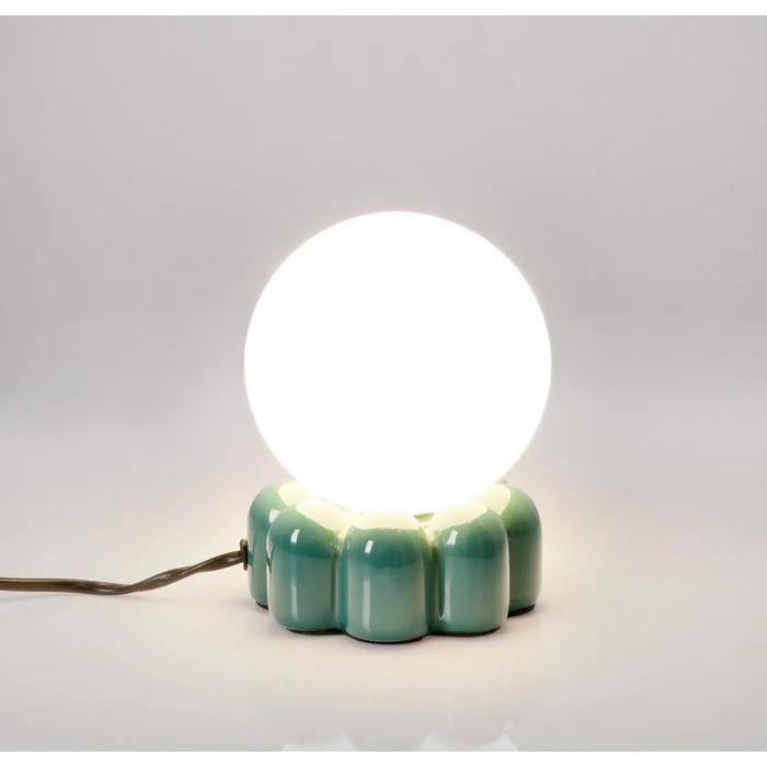 Lampada sferica da tavolo con base in ceramica 16 cm - Glym