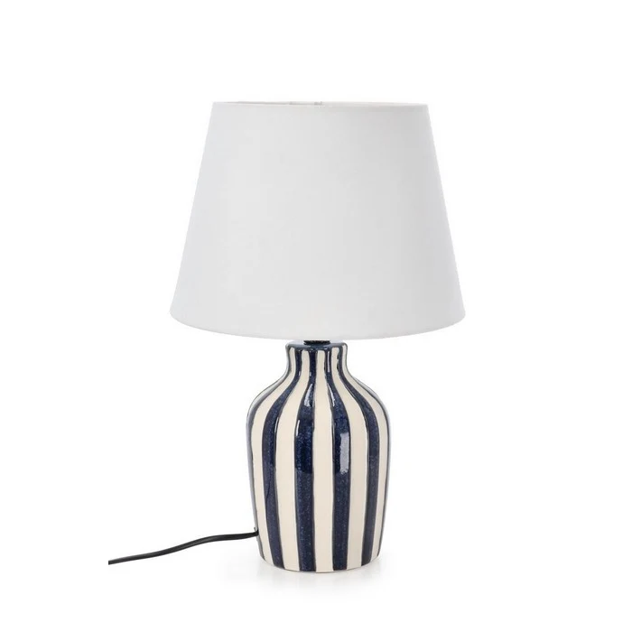 Lampada da tavolo in ceramica decorata a righe 39 cm - Falyn