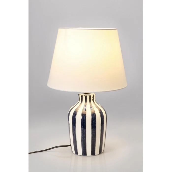 Lampada da tavolo in ceramica decorata a righe 39 cm - Falyn
