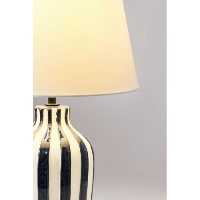 Lampada da tavolo in ceramica decorata a righe 39 cm - Falyn