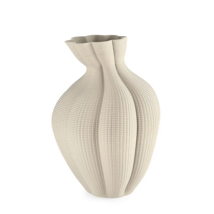 Vaso in ceramica stampata in 3D con effetto bombato 39 cm - Reiko
