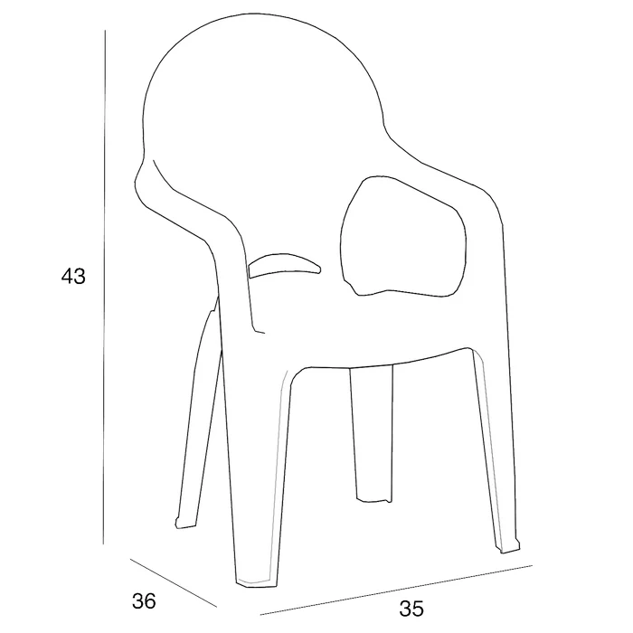 Poltroncina monoblocco impilabile per bambini - Adria Lion